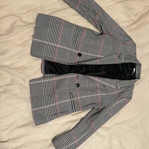 Anine Bing Black and White Houndstooth Blazer